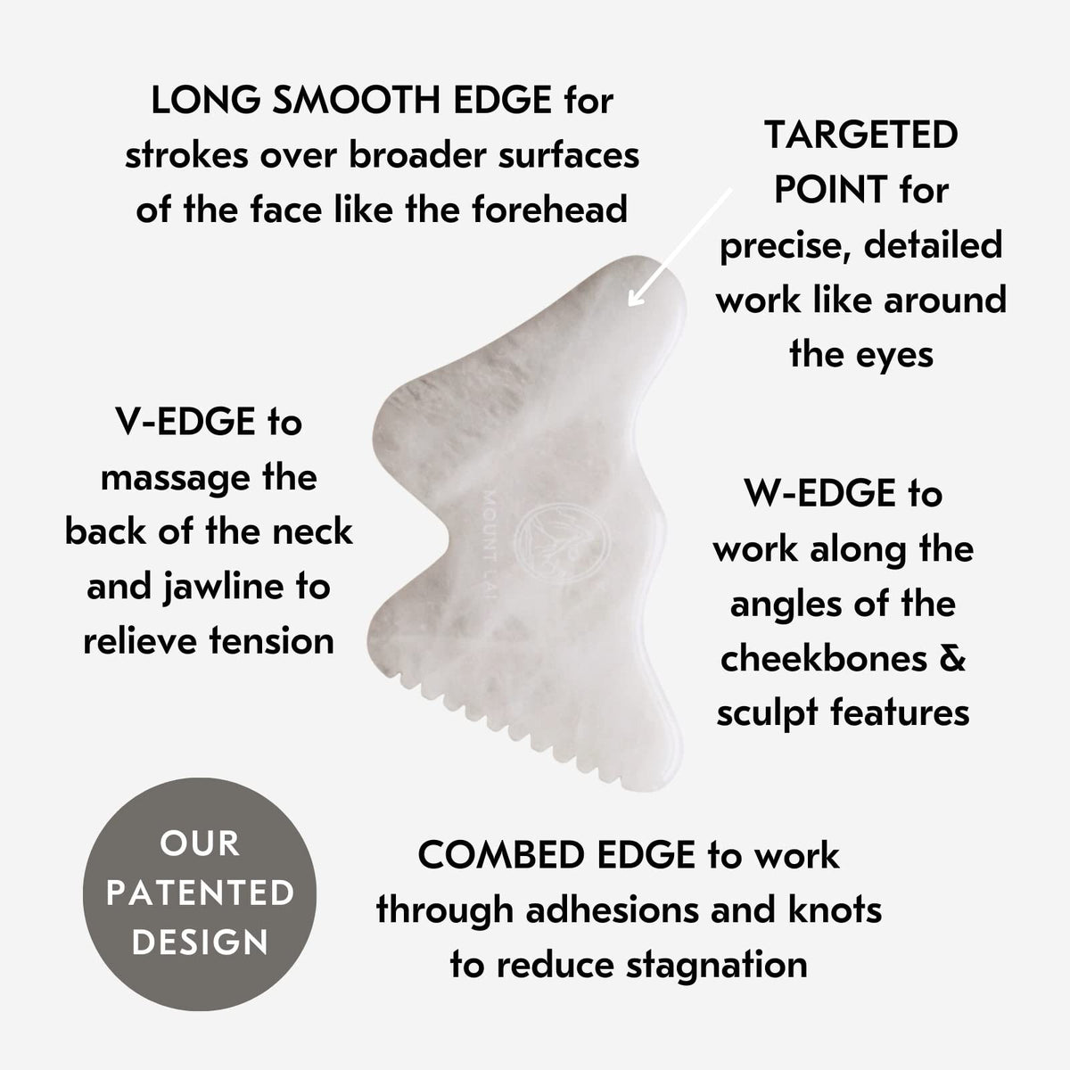 Mount Lai - the Vitality Qi White Jade Gua Sha Sculpting Tool | Face Sculptin...