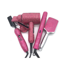 Load image into Gallery viewer, Hair Hot Tools Set Rhinestone Flat Iron Heating Comb Hair Blow Dryer Set Beauty Hair Hot Tools Set for Hair Stylist
