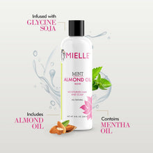 Load image into Gallery viewer, Mint Almond Oil - Lightweight Dry Scalp Oil to Lock in Moisture and Help Encourage Longer, Healthier Hair - Suitable for All Hair Types (8 Fl Oz)
