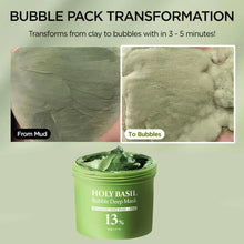 Load image into Gallery viewer, Korean Carbonic Acid Holy Basil Bubble Facial Mask Exfoliating Deep Cleansing Remove Blackhead Shrink Pore Oil Control Skin Care

