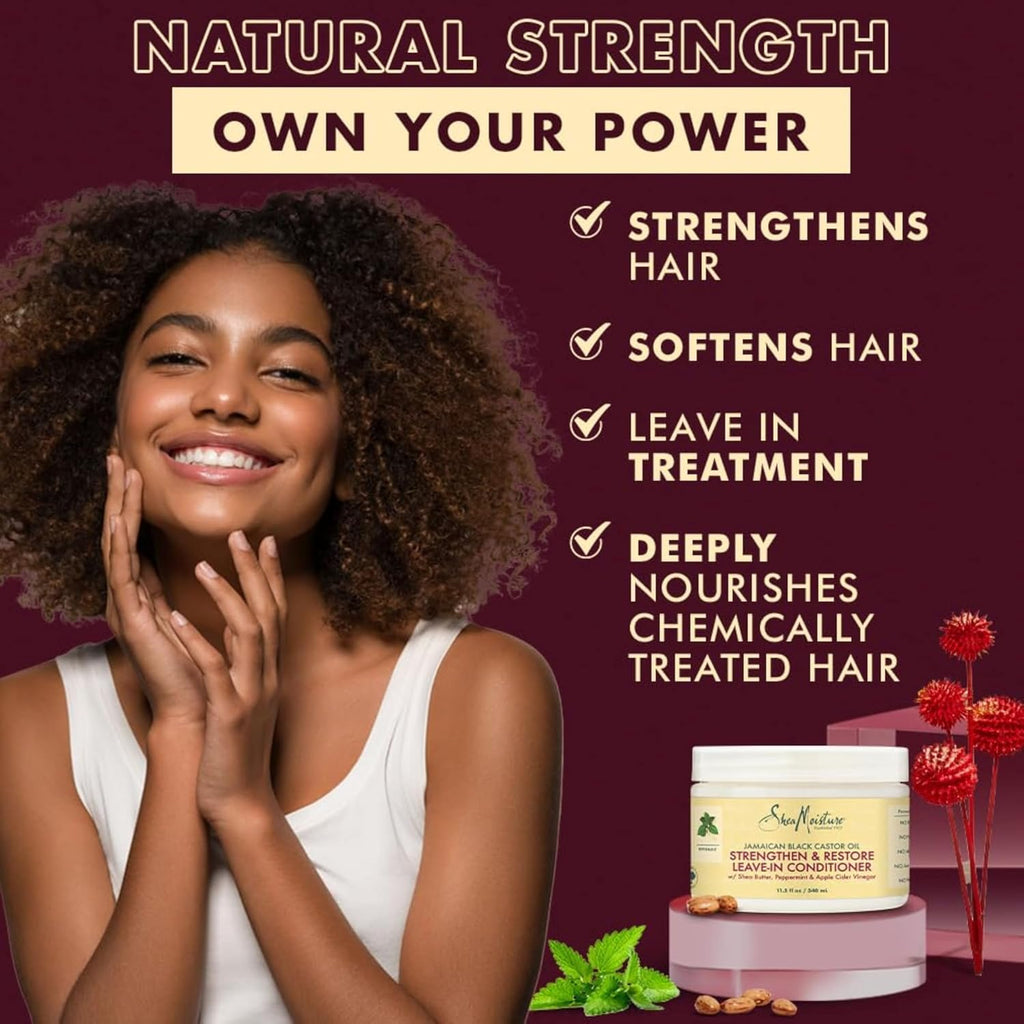 100% Pure Jamaican Black Castor Oil Leave in Conditioner for Damaged Hair and To