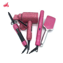 Load image into Gallery viewer, Hair Hot Tools Set Rhinestone Flat Iron Heating Comb Hair Blow Dryer Set Beauty Hair Hot Tools Set for Hair Stylist
