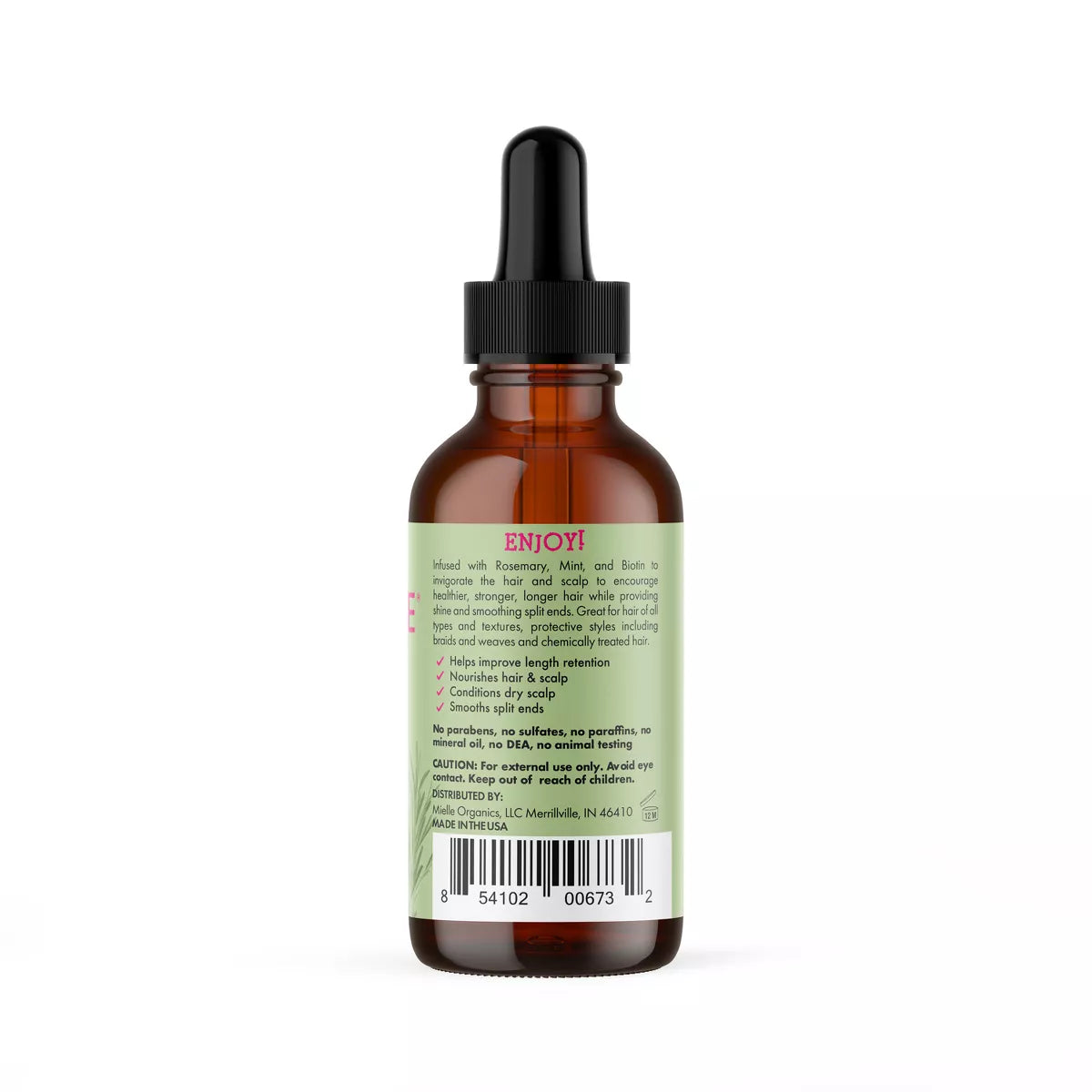Mielle Organics Rosemary Mint Scalp & Strengthening Hair Oil - 2 Fl Oz: Phthalate-Free, Paraben-Free, for All Hair Types