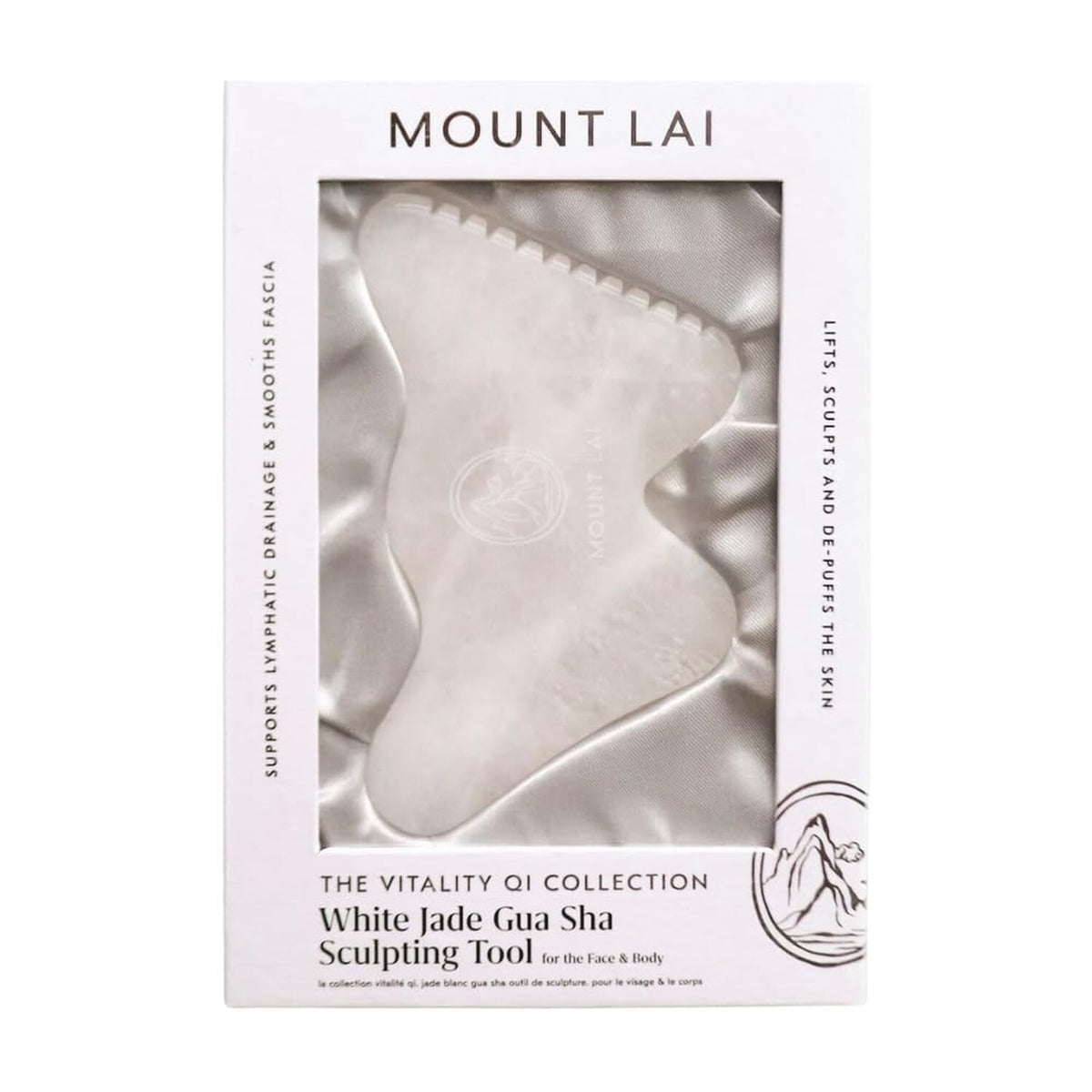 Mount Lai - the Vitality Qi White Jade Gua Sha Sculpting Tool | Face Sculptin...