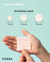 Load image into Gallery viewer, Acne Pimple Patch (96) Absorbing Hydrocolloid Original 3 Size Patches for Blemishes and Zits Cover, Spot Stickers for Face and Body, Not Tested on Animals
