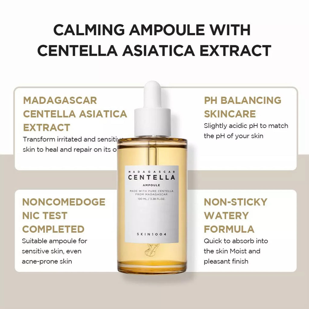Revitalize Your Skin with SKIN1004 Madagascar Centella Ampoule - Soothing, Hydrating & Vegan Formula for Sensitive Skin - 55ml